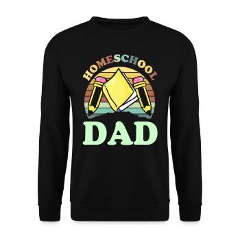 Homeschool Papa Homeschooling Vater Vatertag - Unisex Pullover - Schwarz - Vorne - Alina (178cm) & Michal (187cm)