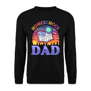 Homeschool Papa Vater Homeschooling Vatertag - Unisex Pullover - Schwarz - Vorne - Alina (178cm) & Michal (187cm)