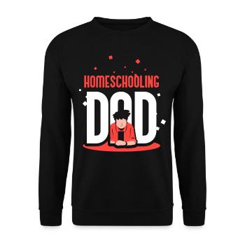Homeschooling Papa Vatertag Vater Homeschool - Unisex Pullover - Schwarz - Vorne - Alina (178cm) & Michal (187cm)
