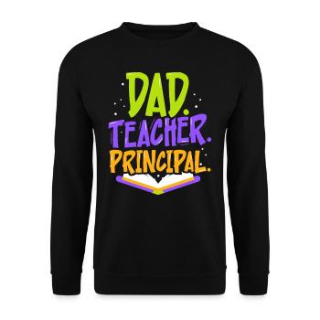Father Teacher Principal Father's Day Papa Homeschool - Unisex Sweatshirt - black - Front - Alina (178cm) & Michal (187cm)