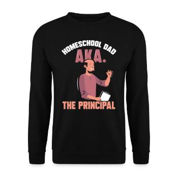 Homeschooling Papa Der Schulleiter Homeschool - Unisex Pullover - Schwarz - Vorne - Alina (178cm) & Michal (187cm)