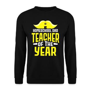 Homeschooling Dad Teacher of the Year Homeschool - Unisex Sweatshirt - black - Front - Alina (178cm) & Michal (187cm)