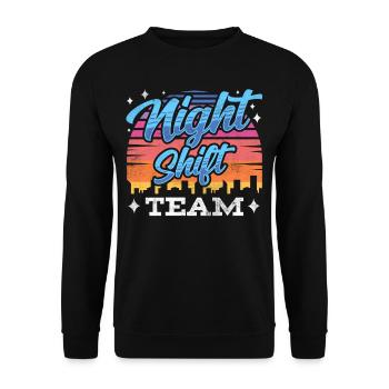 Équipe de nuit Collègue de travail de nuit - Sweat-shirt Unisexe - noir - Devant - Alina (178cm) & Michal (187cm)