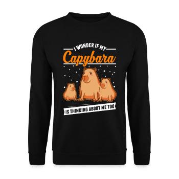 Capybara Gift Capybara Capibara - Unisex Sweatshirt - black - Front - Alina (178cm) & Michal (187cm)
