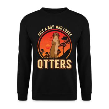 Loutre Jeune Loutre de mer - Sweat-shirt Unisexe - noir - Devant - Alina (178cm) & Michal (187cm)