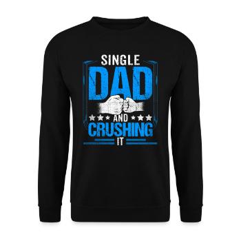Père célibataire Papa Monoparental Papa - Sweat-shirt Unisexe - noir - Devant - Alina (178cm) & Michal (187cm)