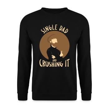 Père célibataire Papa Papa Parent célibataire - Sweat-shirt Unisexe - noir - Devant - Alina (178cm) & Michal (187cm)