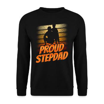 Stolzer Stiefvater Vatertag Stiefpapa Stepdad - Unisex Pullover - Schwarz - Vorne - Alina (178cm) & Michal (187cm)