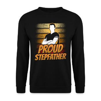 Stolzer Stiefvater Stiefpapa Stepdad Vatertag - Unisex Pullover - Schwarz - Vorne - Alina (178cm) & Michal (187cm)