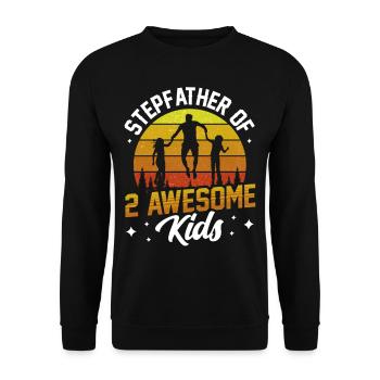 Stepfather Of Two Great Kids Stepdad - Unisex Sweatshirt - black - Front - Alina (178cm) & Michal (187cm)