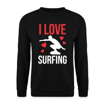 J’adore Surfer Surfer SurfBoard - Sweat-shirt Unisexe - noir - Devant - Alina (178cm) & Michal (187cm)