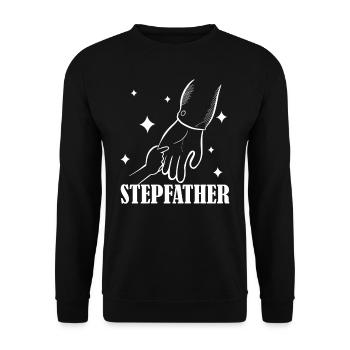 Stiefvater Stiefpapa Vatertag Stepdad - Unisex Pullover - Schwarz - Vorne - Alina (178cm) & Michal (187cm)