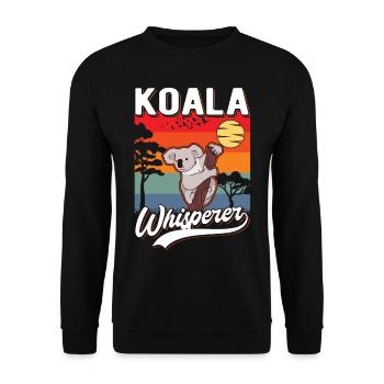 Koala Flüsterer Koala Whisperer Koalabär - Unisex Pullover - Schwarz - Vorne - Alina (178cm) & Michal (187cm)