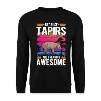 Because Tapirs are freaking awesome - Unisex Pullover - Schwarz - Vorne - Alina (178cm) & Michal (187cm)
