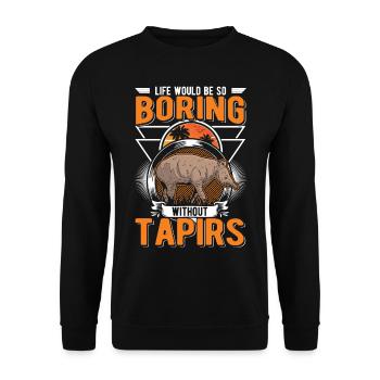 Life would be so boring without Tapirs - Unisex Sweatshirt - black - Front - Alina (178cm) & Michal (187cm)