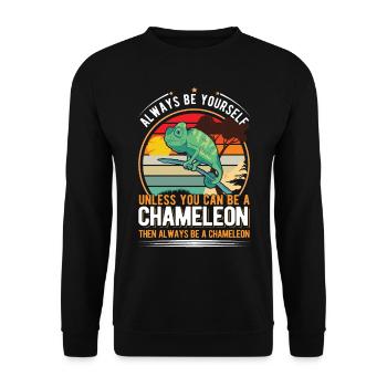 Chameleon Gift Chameleon - Unisex Sweatshirt - black - Front - Alina (178cm) & Michal (187cm)