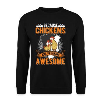 Chicken Farmer Chicken Coop - Unisex Sweatshirt - black - Front - Alina (178cm) & Michal (187cm)
