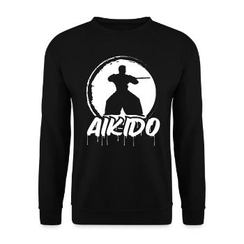 Aikido Lover Martial Arts Martial Arts Fighter - Unisex Sweatshirt - black - Front - Alina (178cm) & Michal (187cm)