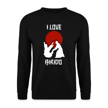 I love Aikido martial arts martial arts fighter - Unisex Sweatshirt - black - Front - Alina (178cm) & Michal (187cm)