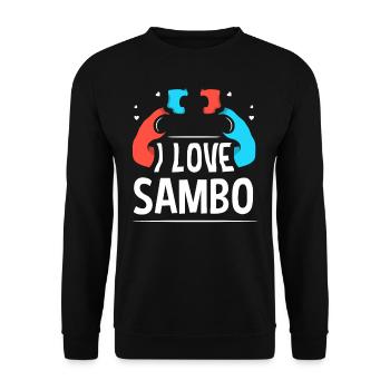 I love Sambo martial arts training martial arts - Unisex Sweatshirt - black - Front - Alina (178cm) & Michal (187cm)