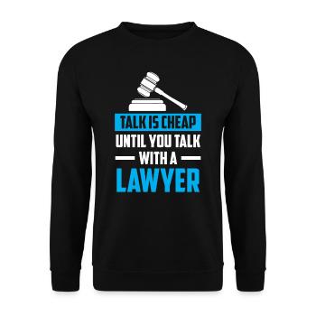 Parler n’est pas cher jusqu’à ce que vous parliez à un avocat - Sweat-shirt Unisexe - noir - Devant - Alina (178cm) & Michal (187cm)