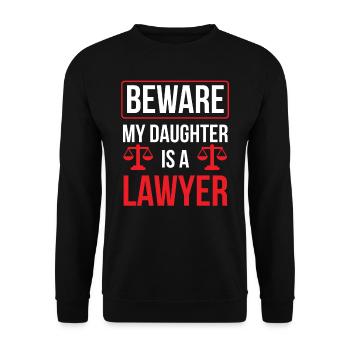 Attention Ma fille est avocate avocate avocate - Sweat-shirt Unisexe - noir - Devant - Alina (178cm) & Michal (187cm)