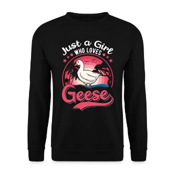Geese Girl Goose Breeder Goose - Unisex Sweatshirt - black - Front - Alina (178cm) & Michal (187cm)