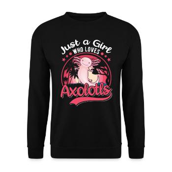 Just a Girl Who loves Axolotls Tail Lurch - Unisex Sweatshirt - black - Front - Alina (178cm) & Michal (187cm)