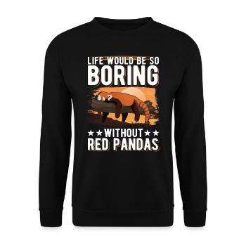 Panda Rouge Cadeau Panda Rouge - Sweat-shirt Unisexe - noir - Devant - Alina (178cm) & Michal (187cm)