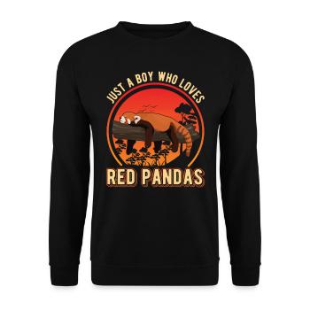 Panda roux Garçon Panda rouge - Sweat-shirt Unisexe - noir - Devant - Alina (178cm) & Michal (187cm)