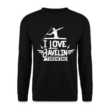 Ich Liebe Speerwerfen Speerwurf Speerwerfer Speer - Unisex Pullover - Schwarz - Vorne - Alina (178cm) & Michal (187cm)