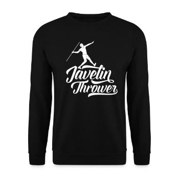 Speerwerfer Speerwurf Speerwerfen Speer - Unisex Pullover - Schwarz - Vorne - Alina (178cm) & Michal (187cm)