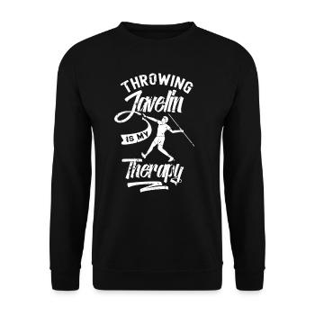 Speerwerfen Ist Meine Therapie Speer Speerwerfer - Unisex Pullover - Schwarz - Vorne - Alina (178cm) & Michal (187cm)
