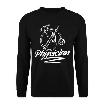 Doctor Profession Medicine Doctor - Unisex Sweatshirt - black - Front - Alina (178cm) & Michal (187cm)