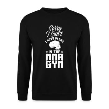 Avoir des plans dans Mma Gym dit équipe désolé passe-temps - Sweat-shirt Unisexe - noir - Devant - Alina (178cm) & Michal (187cm)