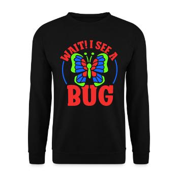 Wait I See An Insect Entomology Entomologist - Unisex Sweatshirt - black - Front - Alina (178cm) & Michal (187cm)
