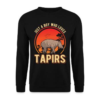 Just a Boy who loves Tapirs - Unisex Pullover - Schwarz - Vorne - Alina (178cm) & Michal (187cm)