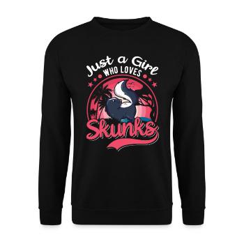 Stinktier Mädchen Skunk - Unisex Pullover - Schwarz - Vorne - Alina (178cm) & Michal (187cm)