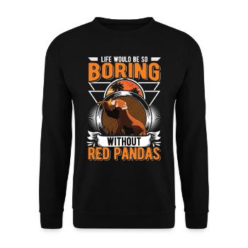 Panda Rouge Cadeau Panda Rouge - Sweat-shirt Unisexe - noir - Devant - Alina (178cm) & Michal (187cm)