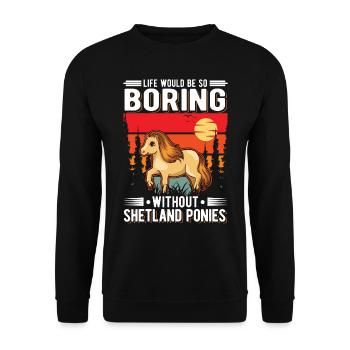 Shetland Pony Shetland Pony Shetty - Sweat-shirt Unisexe - noir - Devant - Alina (178cm) & Michal (187cm)