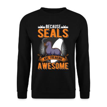 Because Seal are freaking awesome Robbe - Unisex Sweatshirt - black - Front - Alina (178cm) & Michal (187cm)