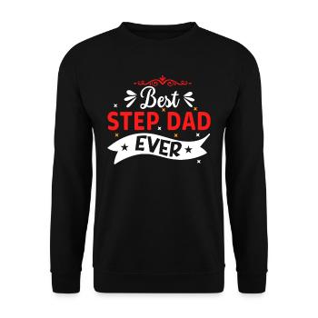 Bester Stiefvater Aller Zeiten Stiefpapa Stepdad - Unisex Pullover - Schwarz - Vorne - Alina (178cm) & Michal (187cm)