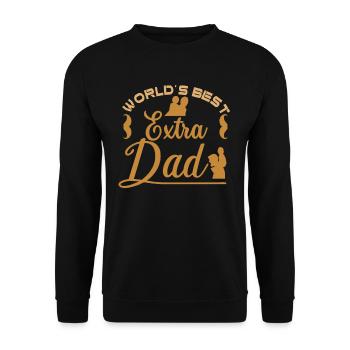 Weltbester Ersatzvater Stiefpapa Stiefvater - Unisex Pullover - Schwarz - Vorne - Alina (178cm) & Michal (187cm)