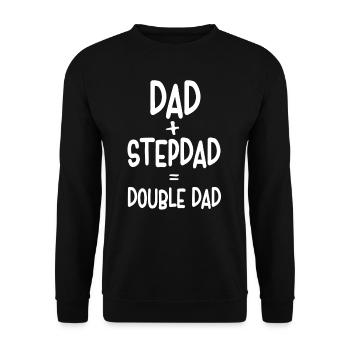 Papa Plus Stepfather Equal Double Papa Stepdad - Unisex Sweatshirt - black - Front - Alina (178cm) & Michal (187cm)