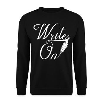 Continue writing Writer Author Writer - Unisex Sweatshirt - black - Front - Alina (178cm) & Michal (187cm)