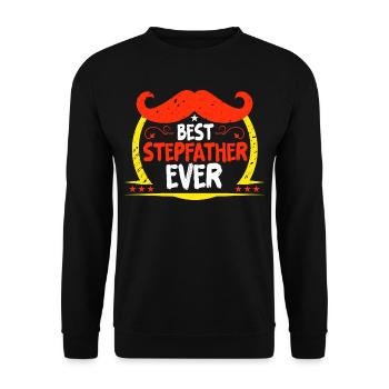 Bester Stiefvater Aller Zeiten Stiefpapa Stepdad - Unisex Pullover - Schwarz - Vorne - Alina (178cm) & Michal (187cm)