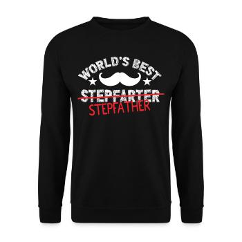 Der Beste Stiefvater Der Welt Stiefpapa Stepdad - Unisex Pullover - Schwarz - Vorne - Alina (178cm) & Michal (187cm)