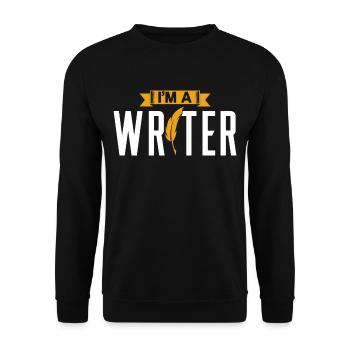 Ich Bin Ein Schriftsteller Autor Schreiber - Unisex Pullover - Schwarz - Vorne - Alina (178cm) & Michal (187cm)