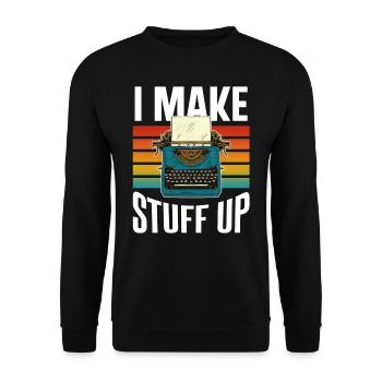 I think things from writer author - Unisex Sweatshirt - black - Front - Alina (178cm) & Michal (187cm)