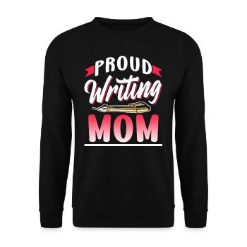 Stolze Schreibende Mutter Schreiber Autor - Unisex Pullover - Schwarz - Vorne - Alina (178cm) & Michal (187cm)